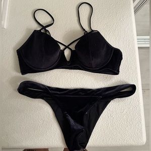Beach bunny Medium velvet bikini onyx/black